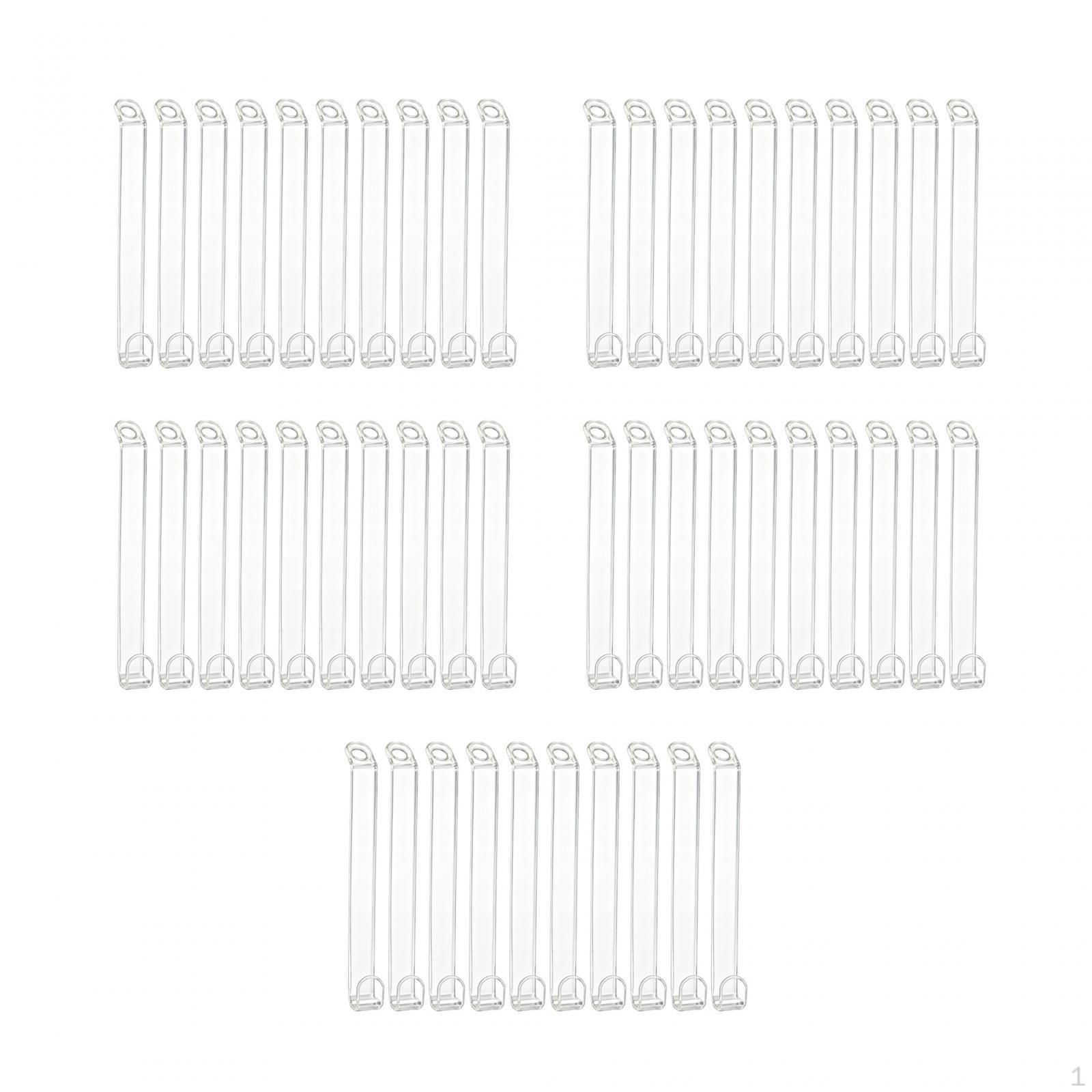 

50x Clothes Hanger Hooks Cascading Hangers Retail Displays Clear Sturdy 18cm