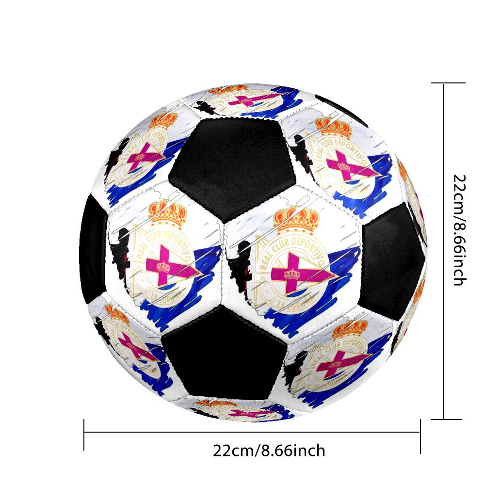 Deportivo de La Coruña Indoor Soccer Ball Colorful Machine Stitched PVC Size 5 Team Training Competition Ready Durable High-Bounce Cool Sports Gift