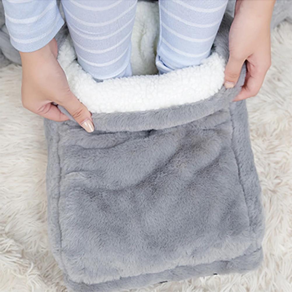 Electric Heater Foot Warmer Detachable Foot Heating Pad USB Charging Fleece Warm Foot Cover Washable Plush Shoes Heating Pads