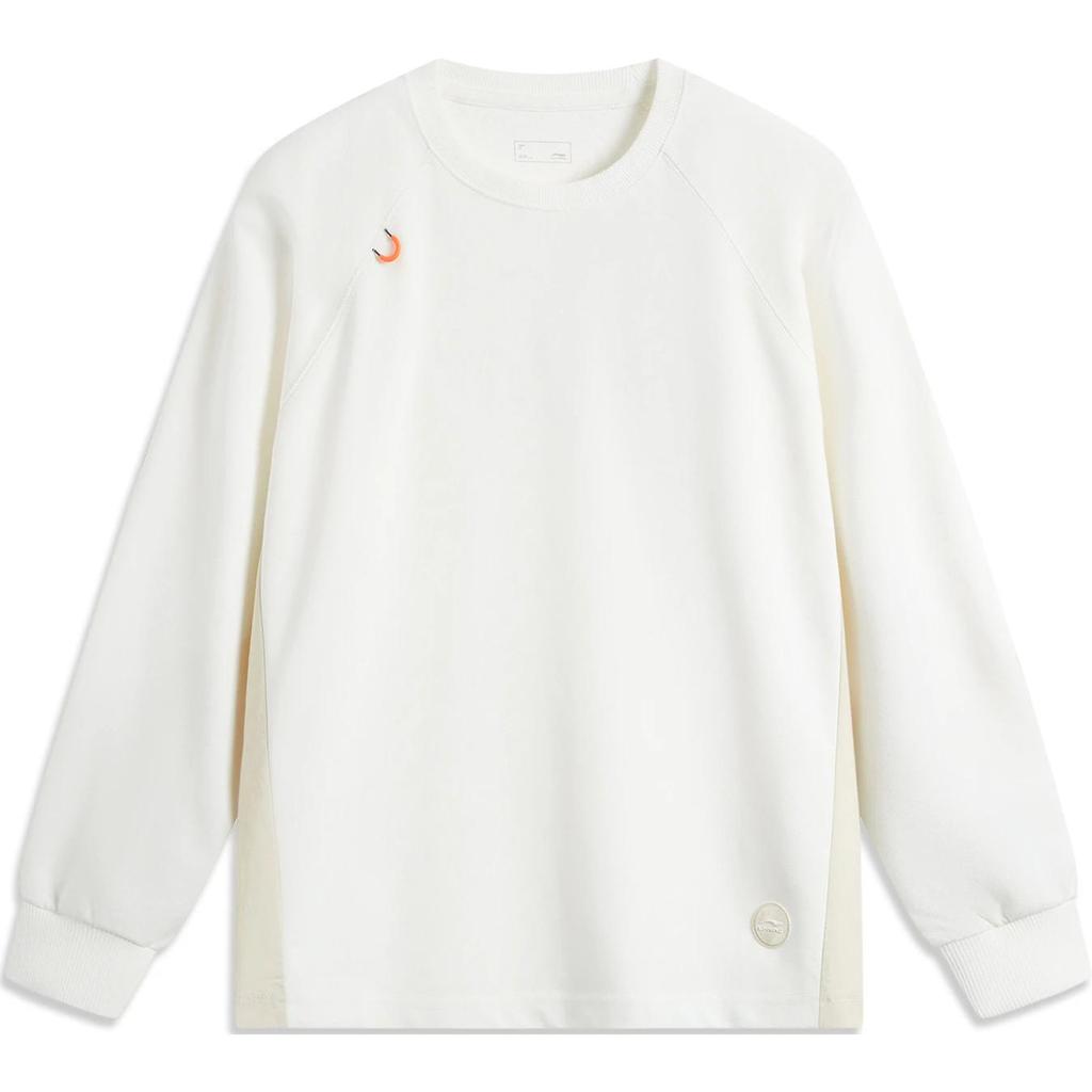 Li Ning Color Block Rundhals Bequem Atmungsaktiv Vielseitig Lässiges Sweatshirt Damen Sweatshirt Off-White AWDU840-2