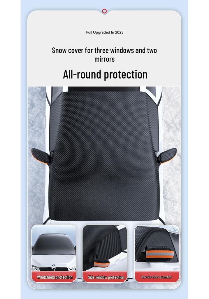 Magnetic Snow Shield & Sun Shade Car Cover for Three Windows