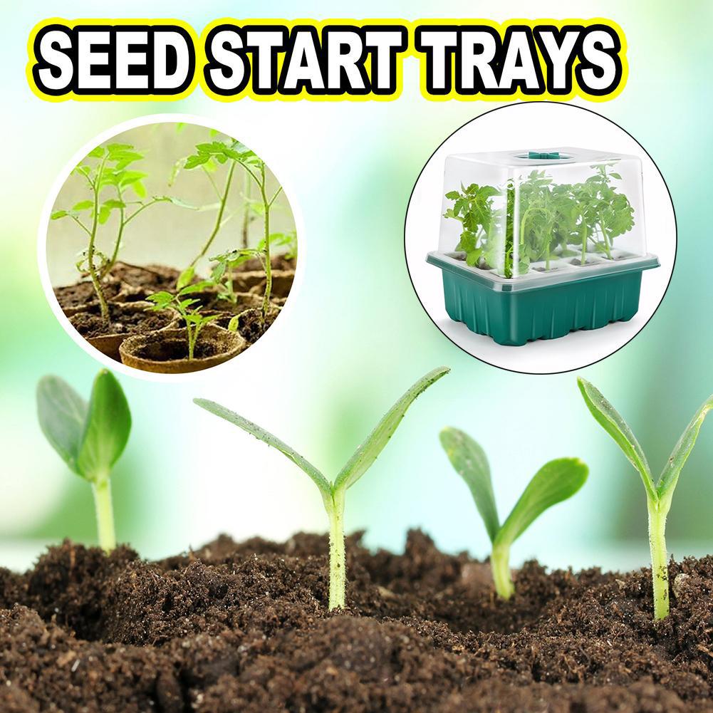 11 Holes Garden Nursery Seedling Dish Plastic Nursery Seedling Trays Seed Starter Trays Vegetable Seedling Pots Garden Supplies