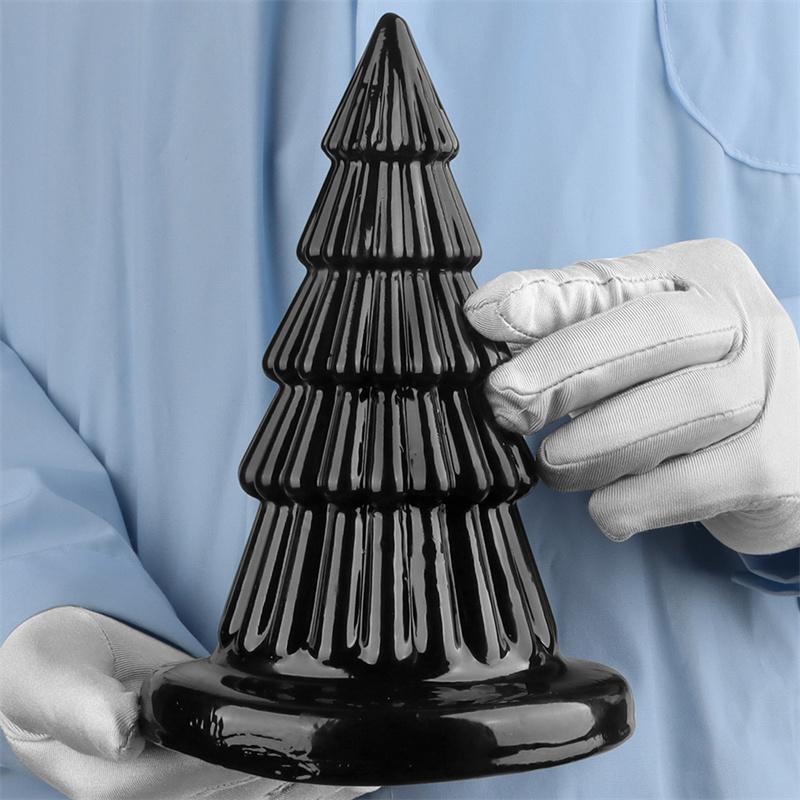 Black Christmas Tree Soft Super Large Anal Plug Suction Cup Anal Sex Products Extra Large Thick Fisting Toy
