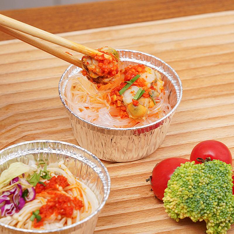 20Pcs Air Fryer Aluminum Foil Cake Cups Microwave Foil Tin Food Tray Container