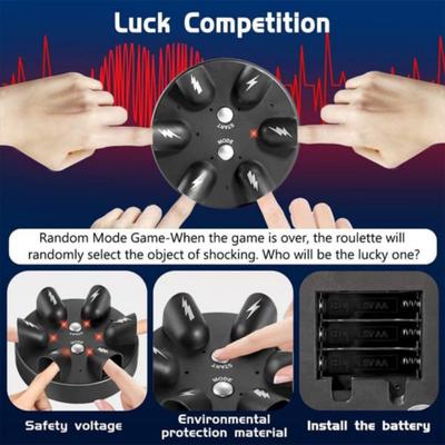 Finger Shock Roulette Partyspiel für 6 Spieler, leuchtendes Elektroschock-Interaktives Spielzeug für Erwachsene, Familienspiel, Nachtbar, Party-Essentials