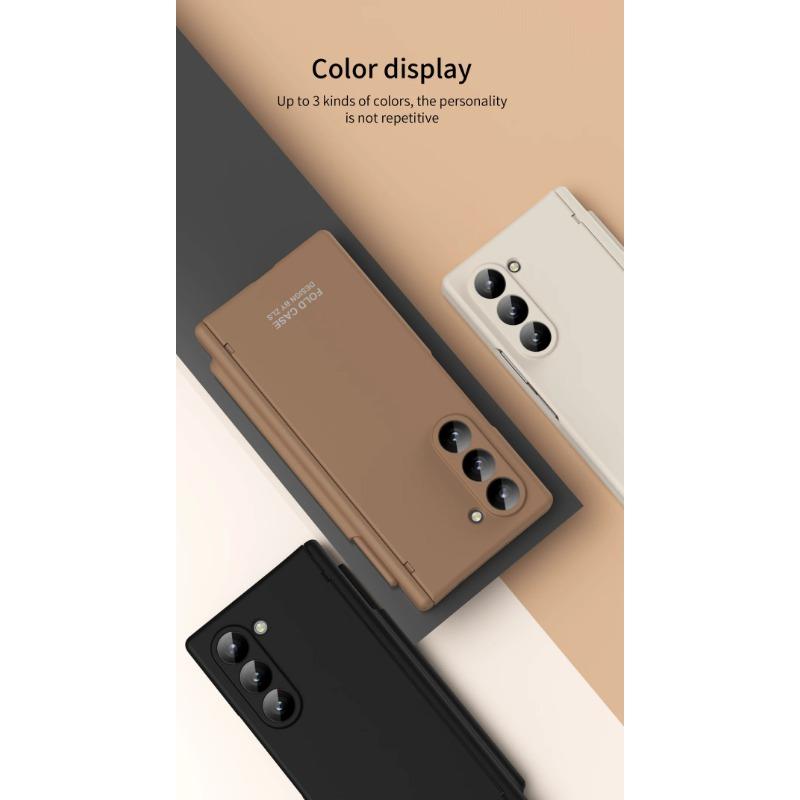 Pen Container Matte Hard Back Hinge Protective Film Cover for Samsung Galaxy Z Fold 6 5 4 3 Case Protection Shockproof Ultra Thin