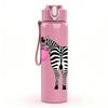 1PC Zebra Blowing Bubble Graphic 750ml Color Plastic Sports Water Bottle Leakproof Flip Straw Lid Suitable for Sports Office Home Use