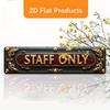 2D Flat, Vintage Metal Flat Sign "Staff solely", Elegant Wall Art Hanging Plaque, Size 10X40Cm/ 3.9X15.7 Inches - Suitable for Home Decor, Bathroom, K