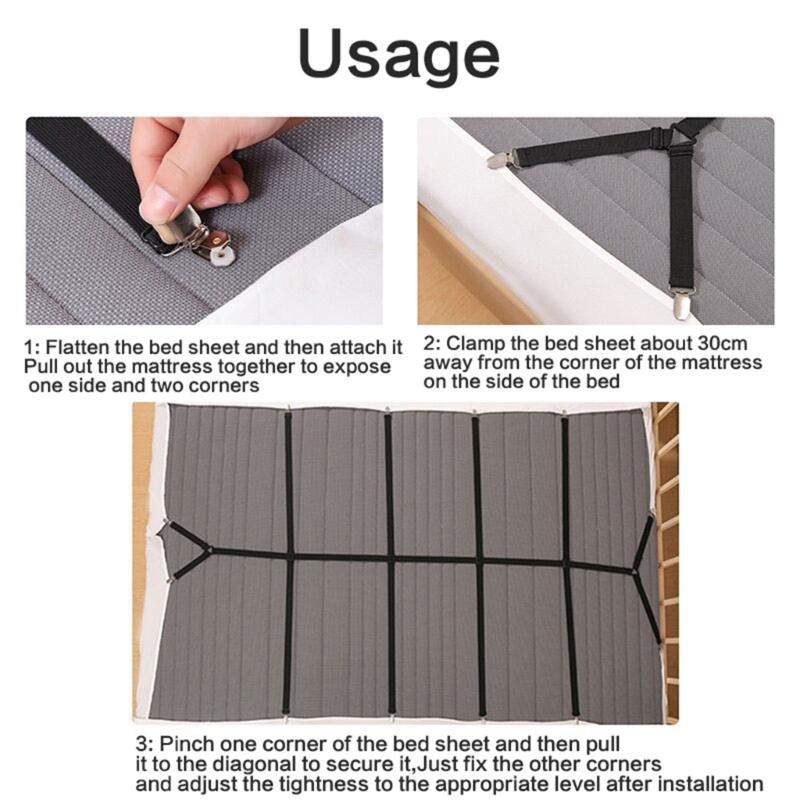 Extra Long 12 Clips Bed Sheet Holder Secures For Home Dorm Hotel Use Durable Nylon Metal Design No Slip Easy Install