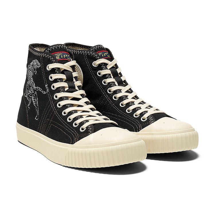 Onitsuka Tiger OK Basketball MT Black Beige Unisex Mid Top Retro Canvas Sneakers 1183C121-001