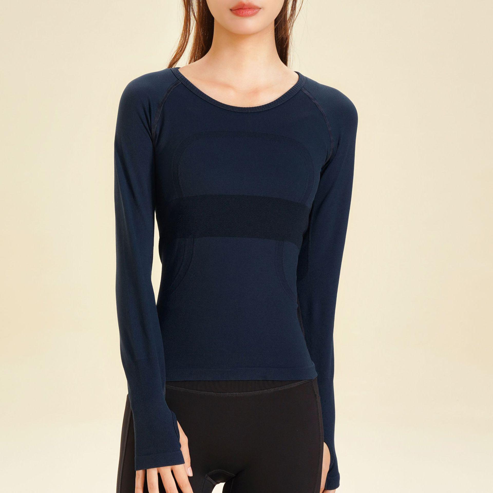 

Lulu Women s Seamless Long-Sleeve Yoga Top: High-Elastic, Quick-Dry, Slim-Fit for Running, Fitness, and Dance. XL (59-68 kg)