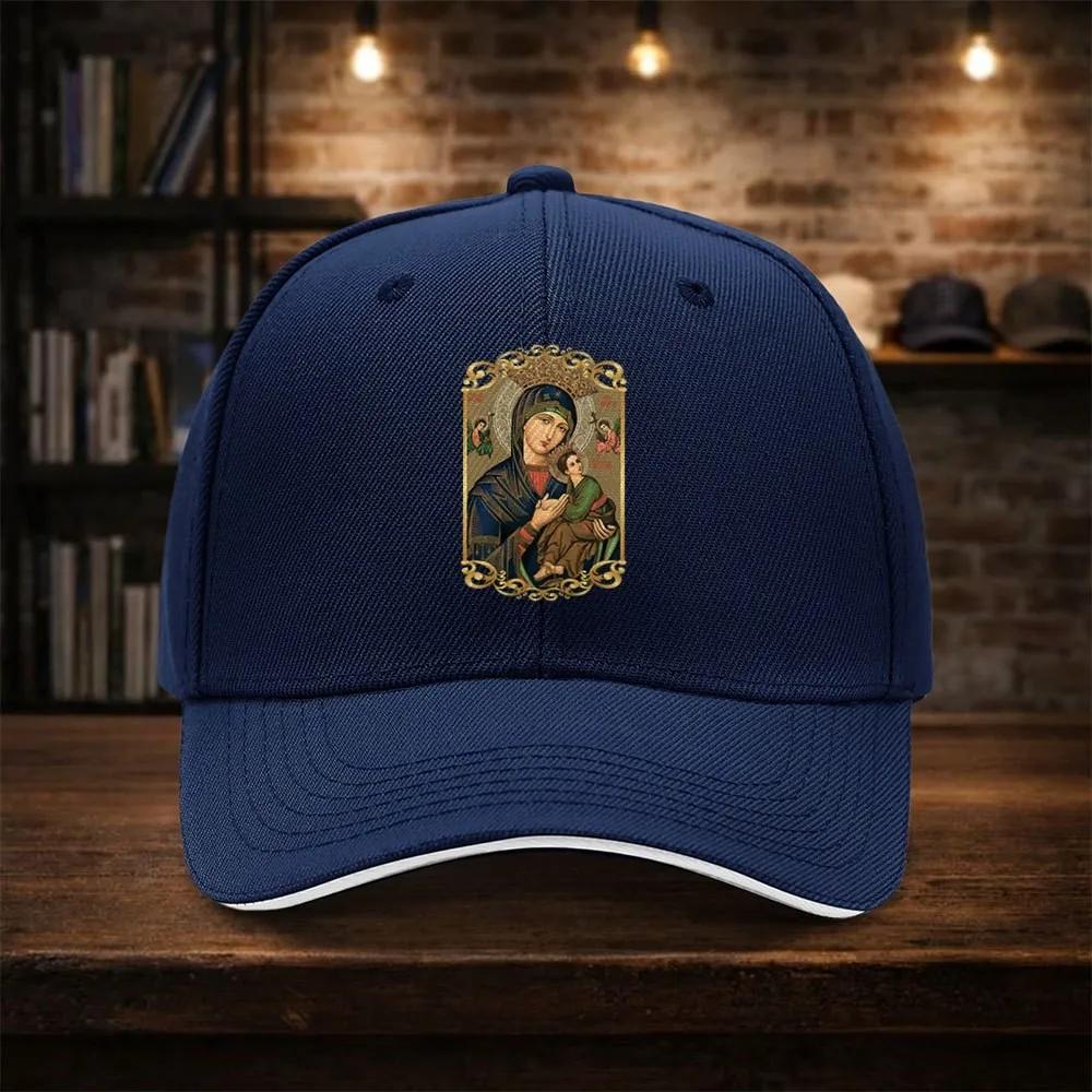 Madonna And Child Icon Baseball Cap Polyester Lightweight Adjustable Unisex Casual Hat