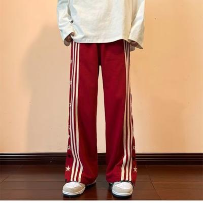 2023 männer Hip Hop Hosen Seite Schnalle Elastische Taille Lose Jogging Hosen Frühling Herbst Lose Gerade Bein Sport Hosen m-3XL