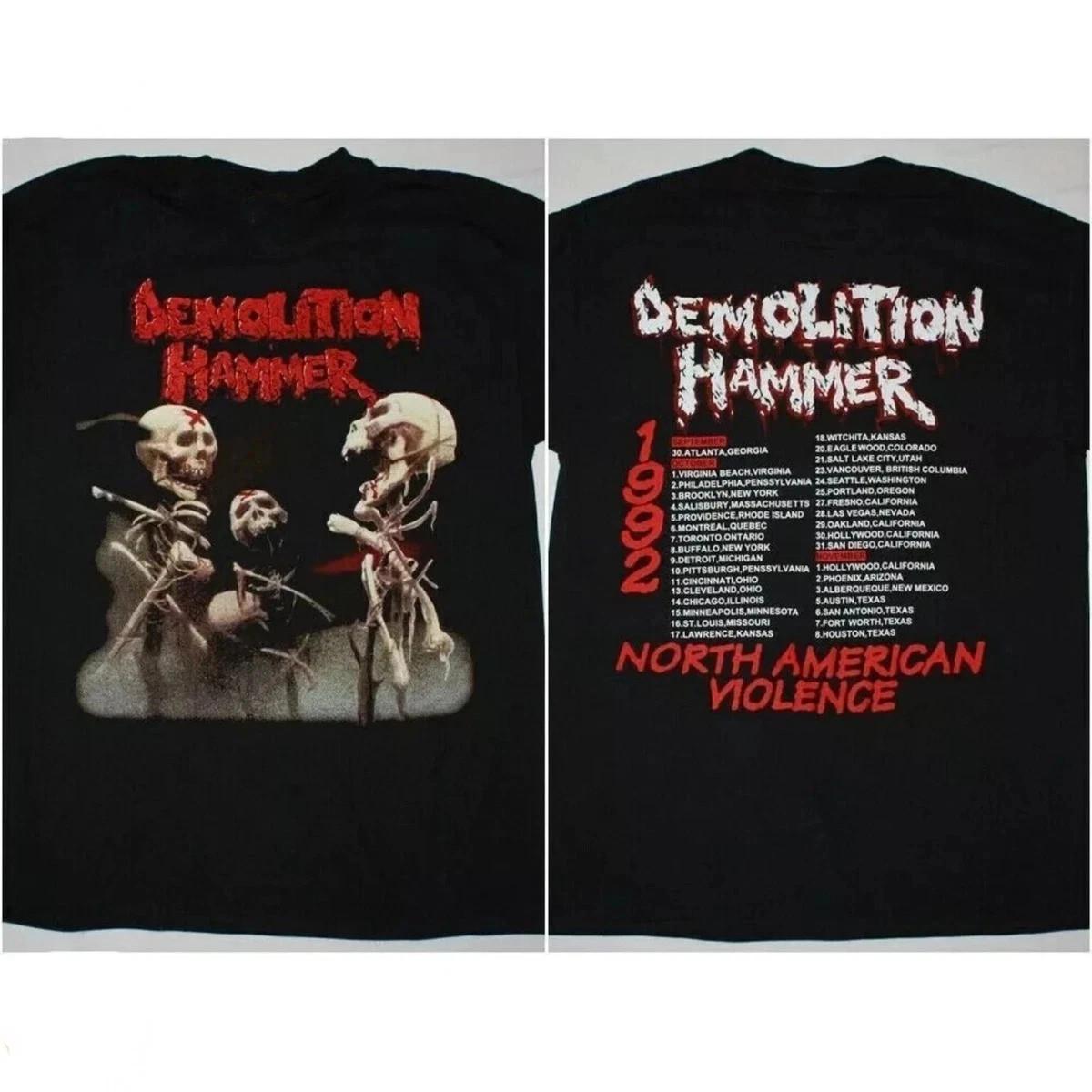 Vtg Tour 1992 Demolition Hammer Band 2 Sides Black S to 5XL Shirt XXL