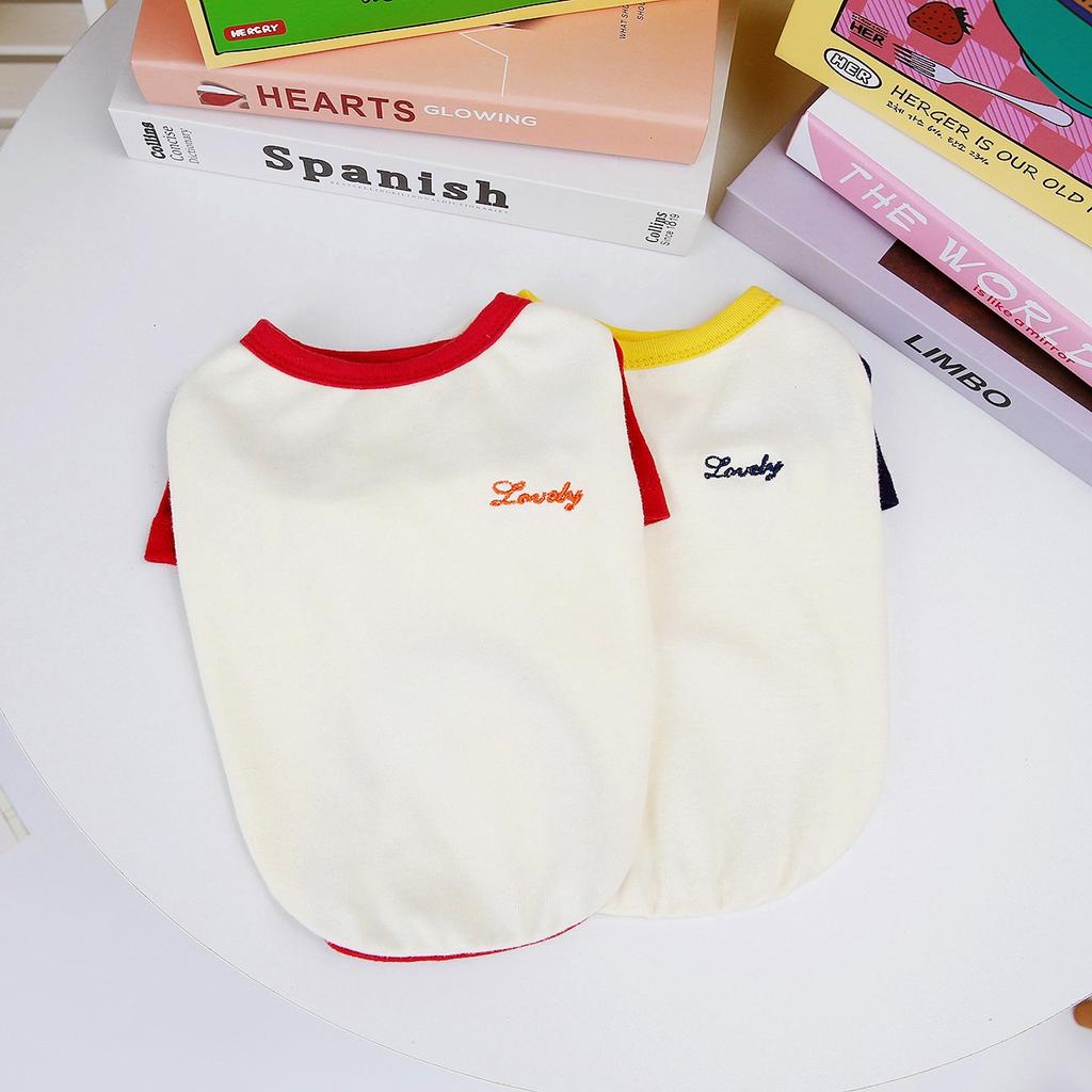 Spring and Summer New Pet Clothes Pet Clothes Teddy Home Clothes Hit Sleeve T-shirt Dog Clothes