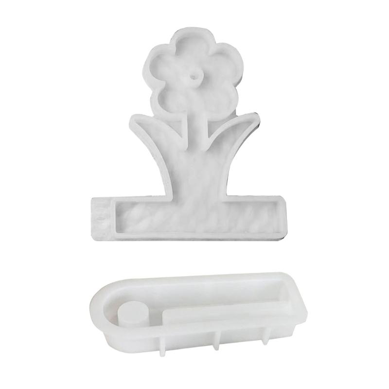 Flower Candle Holder Molds, Flower Candle Stand Molds with Tealight Base Mould for DIY Candle Holder Easter Decorations