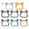 Durable Chew Toy Silicone Bear Teether for Babies, Soothing Sore Gums Baby Textured Teething Toy, Ring 6-12 Months Infants