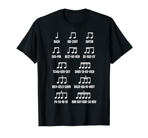 Composer, Rhythm, Classical Music, Gift, Music, Motif, Bach, Mozart, Beethoven, Chopin, Music Lover, T-shirt