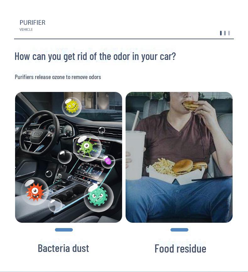 Bil solenergi luftrenser: Luktfjerning av ozon og negative ioner og formaldehydsterilisering