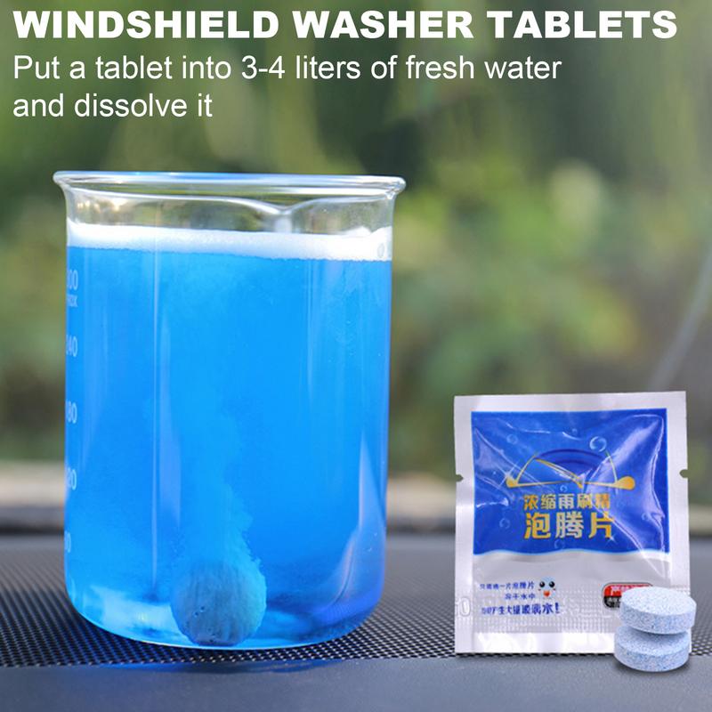 10pcs Windshield Wiper Car Windshield Glass Solid Cleaner Windscreen Wiper Effervescent Tablets Toilet Car Cleaning Pads