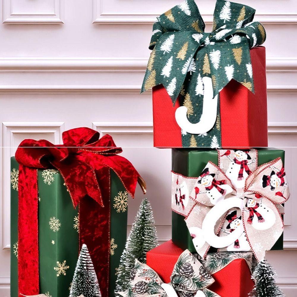 9Metres/roll Cartoon DIY Wreath Bows Ribbons Snowman Gift Packing Ribbons  New Year