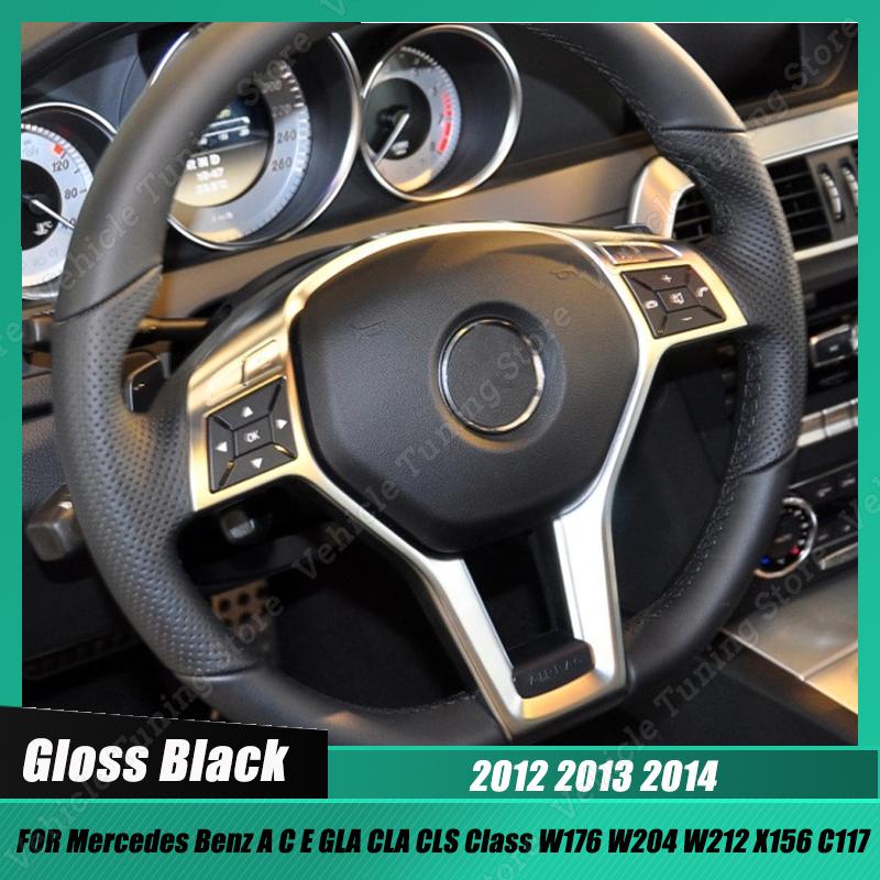 

Для Mercedes Benz ACE GLA CLA CLS Class W176 W204 W212 X156 C117 2012-2014, накладка на раму рулевого колеса автомобиля, глянцевая черная