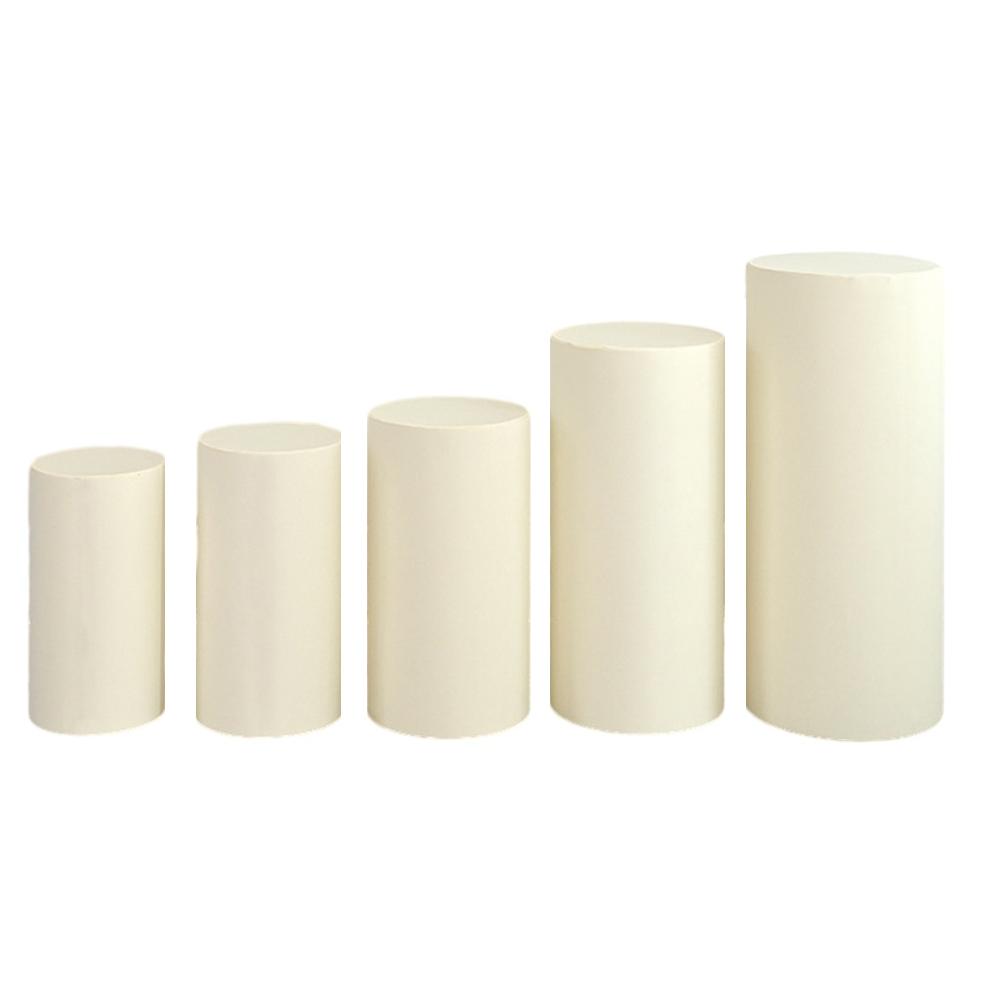 Elegant Cylinder Pedestal Stand Covers for Party Decoration 5pcs Elastic Polyester Material Wide Compatibility and Remove