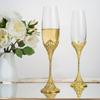 Original Flute-shaped Embossed Crown Champagne Glass, Golden Light Luxury Sparkling Wine Cup Ceremonial Sweet Cocktail Glasses