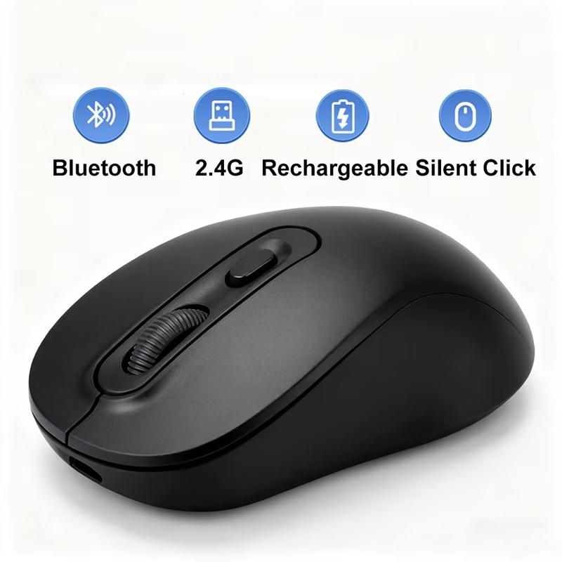 Ratón Inalámbrico 2.4G Ratón Bluetooth de Doble Modo Ratón para Gaming Ratón Recargable Ratones Silenciosos para Oficina PC Portátil