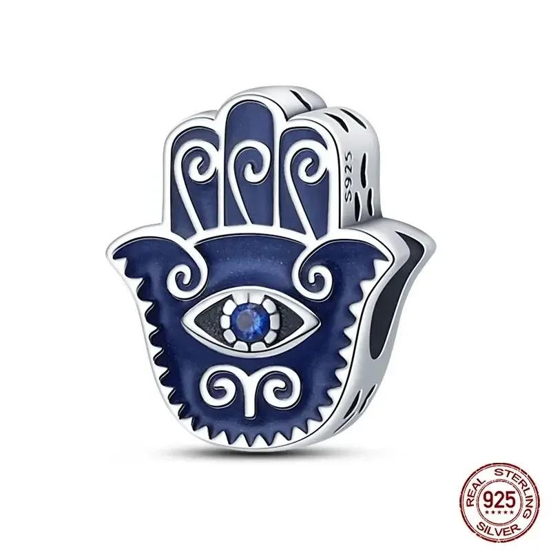 

Charms Plata Silver Colors Star Lucky Blue Devil Eyes Pendant Fit Bracelet DIY Fine Jewelry Gift for Women