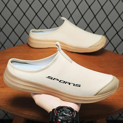 Fashion Men's Summer Slippers Breathable Lightweight Fashion Casual Shoes Simple One Foot Soft Sole Half Support Shoes Men's Slippers