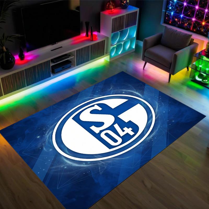 Tappeto in Velluto di Cristallo Design Schalke 04 Accogliente Non?Tappeto Stampato Antiscivolo per Camera da Letto Soggiorno Ingresso