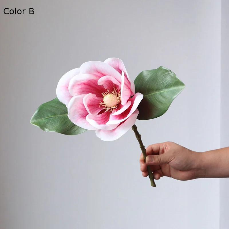 

1/3pcs High-grade White Magnolia Flower Real Touch Artificial Flowers Bridal Bouquet Wedding Party Home Decor Sence Landscaping 1pc