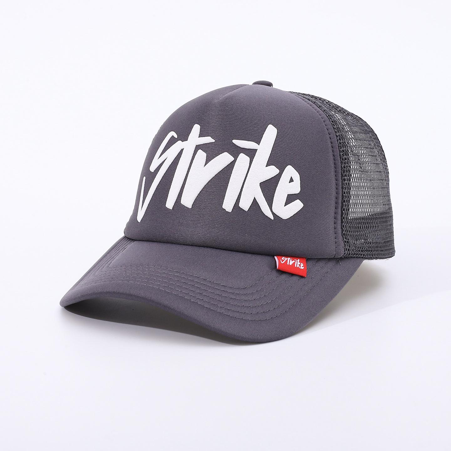 Strike Letter Sponge Printing Baseball Cap Men Women Outdoor Mesh Cap Casual High Quality Summer Sun Trucker Hat Adjustable