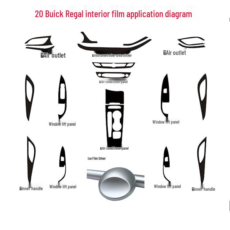 Buick Regal 2020-21 GS Center Console Carbon Fiber Shifter Wrap Interior Sticker