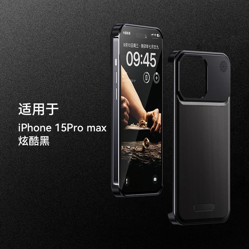 Luksusa koka metāla telefona futrālis iPhone 16 15 14 Pro Max bez malām dzesēšanas aromātisks tālruņa apvalks, riekstkoka koka metāla rāmis Funda