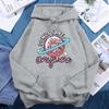 Donut Care Mararon Niedlicher Grafik Damen Hoodie Harajuku Vintage Hoodies Bedruckt Hip Hop Übergroßer Hoodie Mode Weibliche Streetwear