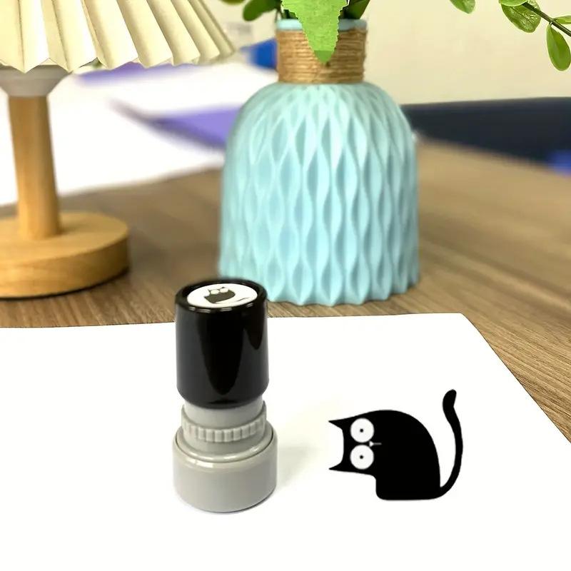 

4 Styles Cute Cartoon Stamps Lovely Small Black Cat Stamp DIY Scrapbooking Decoration Diary Collage Stationery