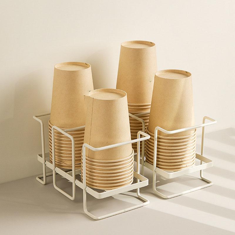 Metall Einwegbecherhalter Organizer Ständer Stapelbar Papierbecher Spender Ständer für Küche Büro Kaffeestation
