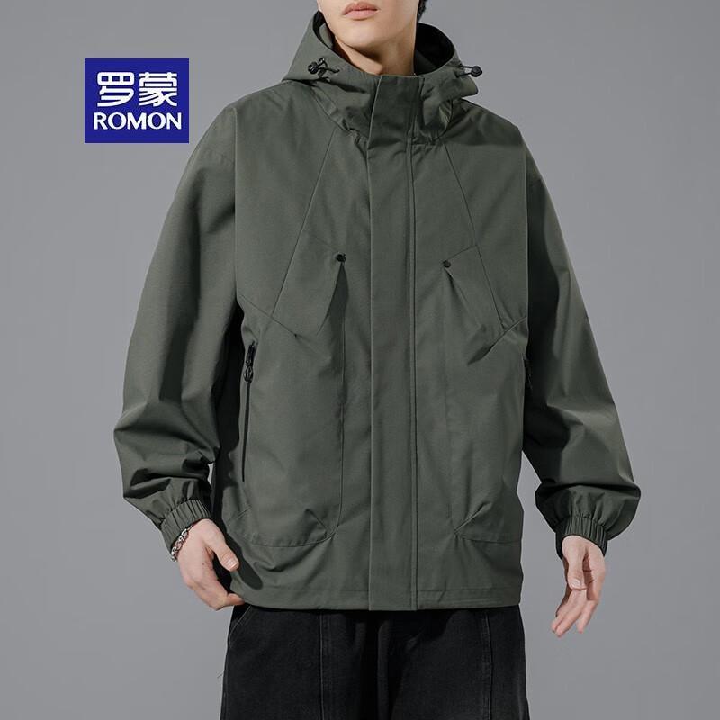 ROMON Men's High-Quality 3-Proof Hooded Outdoor Jacket