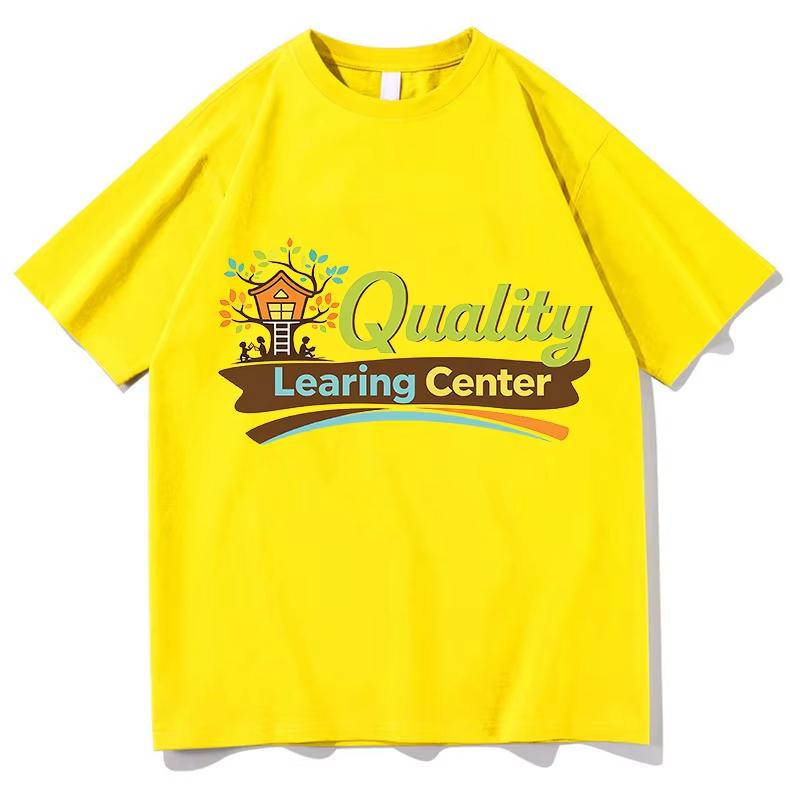 Quality Learning Center Print Tshirt Unisex Streetwear Short Sleeve Cotton Loose Male Tshirts Fashion Casual Game Graphic Tops