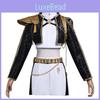 Kpop Demon Hunters Anime Character Black Gold Halloween Role Playing Costume With Faux Leather