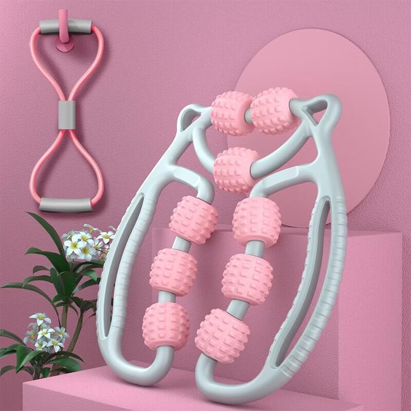 

WEZHO 9-Wheel Leg Clamp Roller & Resistance Band Set