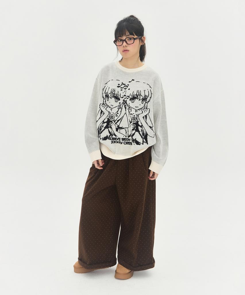 VIDEO JOCKEY Dokidoki Knit Sweater [Ivory]