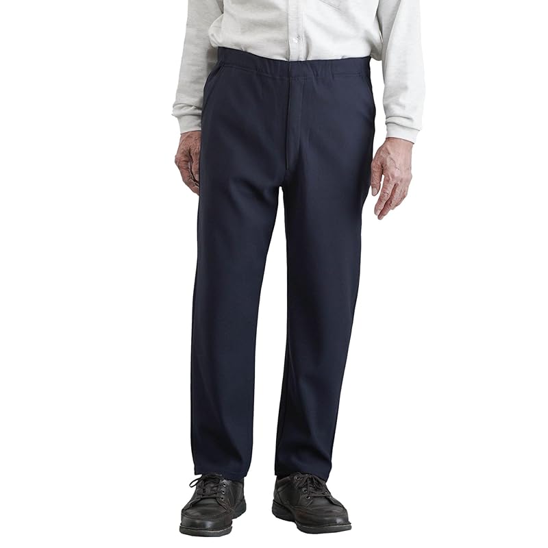 

[TC Mart] For men Not easy to pill Rubber replacement Karuraku Nobi Pants Inseam 65cm dark navy S men s gentleman present senior fashion 60s 70s 80s