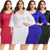 Women's Plus Size Fashion Bat Cloak Sexy Hollow Backless Trumpet Sleeve Bag Hip Dress