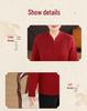 Cozy Winter Sweater for Elderly Women: Velvet-Lined, Half-High Collar, Stylish Base Layer for Autumn.