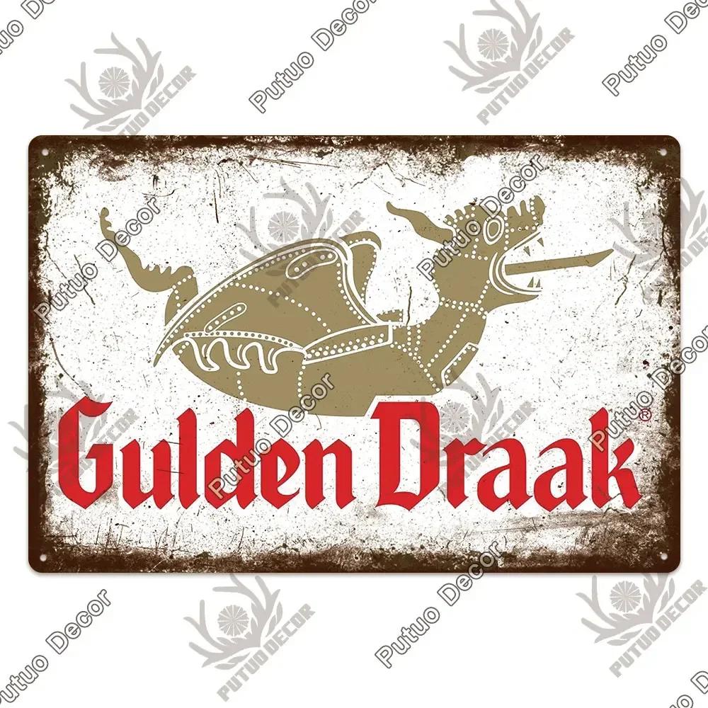 Putuo Decor's Belgium Beer Metal Plaque Retro Wall Art for Pub Bar Man Cave Club Vintage Style Decorative Sign