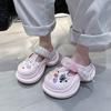 Thick-soled Heightening Hole Shoes Wear Spring and Summer New Internet Celebrities Cute Stepping On Shit Seaside Beach Sandals Women