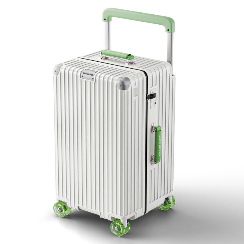 New Wide Pull-Rod Leather Luggage: Women's 20-inch Travel Case, Men's Carry-On, 24-inch, 28-inch with Combination Lock, Large Capacity